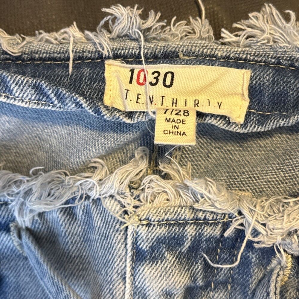 1030 Sz 7/28 Lightwash Frayed Wide-leg High Waist Jeans Indie Boho $79